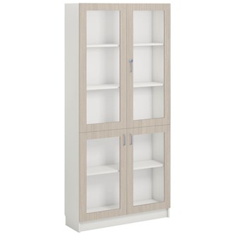 Norden FSC materialskap 4 glass hvit 100x32x210 cm