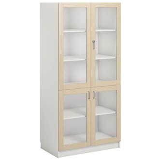 Norden FSC materialskap 4 glass hvit 100x60x210 cm