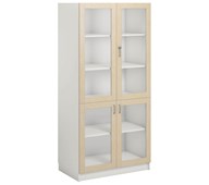 Norden FSC materialskap 4 glass hvit 100x60x210 cm