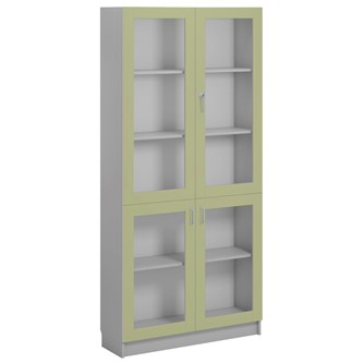 Norden FSC materialskap 4 glass lysgrå 100x32x210 cm