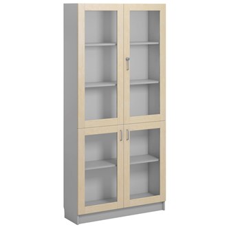 Norden FSC materialskap 4 glass lysgrå 100x32x210 cm