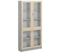 Norden FSC materialskap 4 glass lysgrå 100x32x210 cm