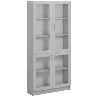 Norden FSC materialskap 4 glass lysgrå 100x32x210 cm