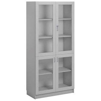 Norden FSC materialskap 4 glass lysgrå 100x47x210 cm