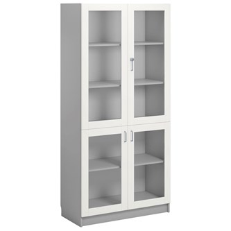 Norden FSC materialskap 4 glass lysgrå 100x47x210 cm