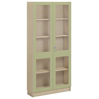 Norden FSC materialskap 2 glass bjørk 100x32x210 cm