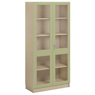 Norden FSC materialskap 2 glass bjørk 100x47x210 cm