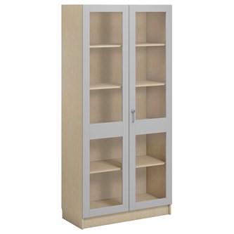 Norden FSC materialskap 2 glass bjørk 100x47x210 cm