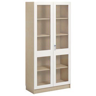 Norden FSC materialskap 2 glass bjørk 100x47x210 cm