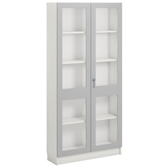 Norden FSC materialskap 2 glass hvit 100x32x210 cm