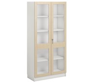 Norden FSC materialskap 2 glass hvit 100x47x210 cm