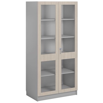 Norden FSC materialskap 2 glass lysgrå 100x60x210 cm