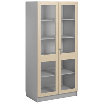 Norden FSC materialskap 2 glass lysgrå 100x60x210 cm