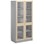 Norden FSC materialskap 2 glass lysgrå 100x60x210 cm
