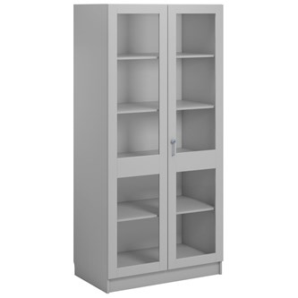 Norden FSC materialskap 2 glass lysgrå 100x60x210 cm