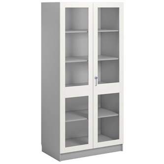 Norden FSC materialskap 2 glass lysgrå 100x60x210 cm