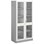 Norden FSC materialskap 2 glass lysgrå 100x60x210 cm