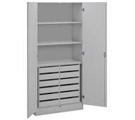 Norden materialskap 12 skuffer 100x47x210 cm lys grå