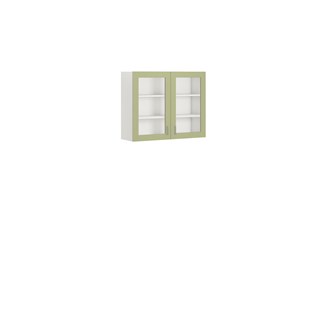 Norden FSC veggskap glass hvit 100x32x80 cm