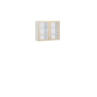 Norden FSC veggskap glass hvit 100x32x80 cm