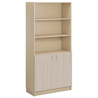 Norden FSC bokhylle m/skap bjørk 100x47x210 cm