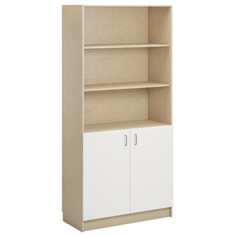 Norden FSC bokhylle m/skap bjørk 100x47x210 cm