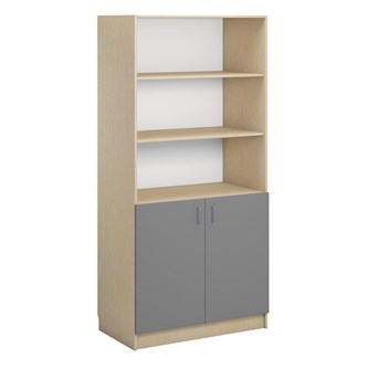 Norden FSC bokhylle m/skap bjørk 100x60x210 cm