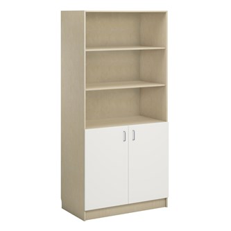 Norden FSC bokhylle m/skap bjørk 100x60x210 cm
