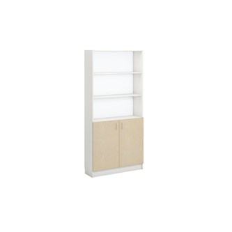 Norden FSC bokhylle m/skap hvit 100x32x210 cm