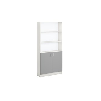 Norden FSC bokhylle m/skap hvit 100x32x210 cm