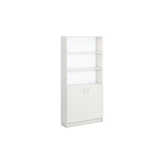 Norden FSC bokhylle m/skap hvit 100x32x210 cm