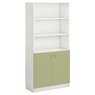 Norden FSC bokhylle m/skap hvit 100x47x210 cm
