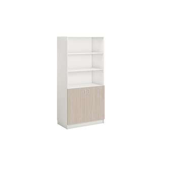 Norden FSC bokhylle m/skap hvit 100x60x210 cm
