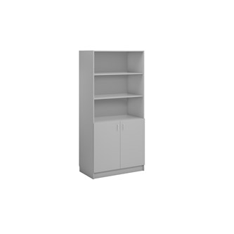 Norden FSC bokhylle m/skap lysgrå 100x60x210 cm