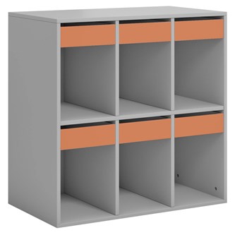 Norden elevreol 6 rom/6 skuffer lysgrå 80x45x80 cm