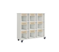 SVEA elevreol 9 rom/9 skuffer/9 permhyller m/hjul hvit stamme