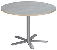 Søylebord Cross X Ø110 cm Akustikk linoleum sølv