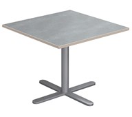Søylebord Cross X 60x60 cm akustikk linoleum sølv