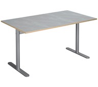 Søylebord Cross T 140x80 cm Akustikk linoleum h72 cm sølv