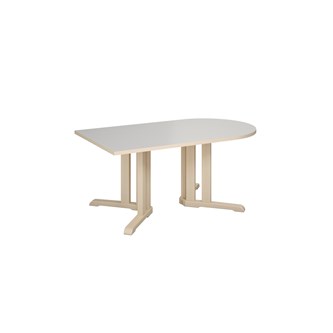 Bord Linnea akustikklaminat bjørk 140x80xh60 cm halvovalt