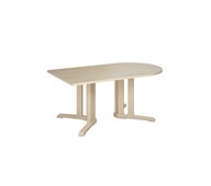 Bord Linnea akustikklaminat bjørk 140x80xh65 cm halvovalt