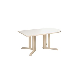 Bord Linnea akustikklaminat bjørk 140x80xh60 cm halvovalt