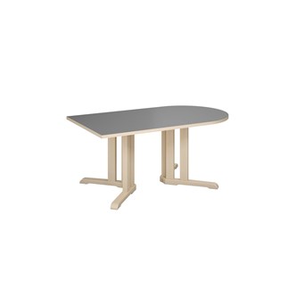 Bord Linnea akustikklaminat bjørk 140x80xh60 cm halvovalt