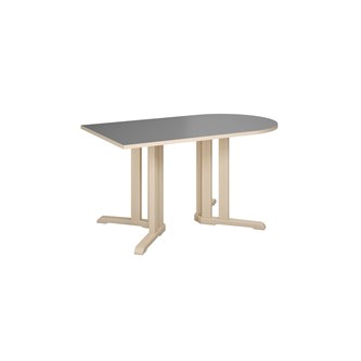 Bord Linnea akustikklaminat bjørk 140x80xh72 cm halvovalt