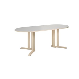 Bord Linnea akustikklaminat bjørk 150x80xh72 cm ovalt