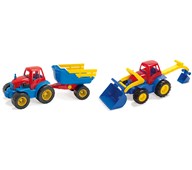 Traktor m/henger og traktorgraver
