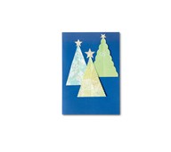 Julekort med mønstrete juletrær