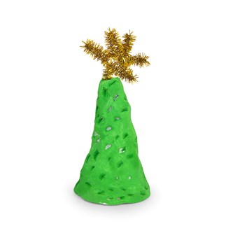 Et gyllent juletre av leire