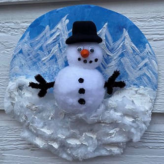 Vinterbilde med snømann