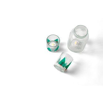 Lyslykt med juletre og snøfnugg
